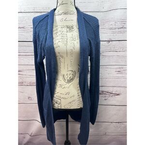 SONOMA Everyday Cardigan‎ Blue Ribbed Knit Open Front Women's Medium